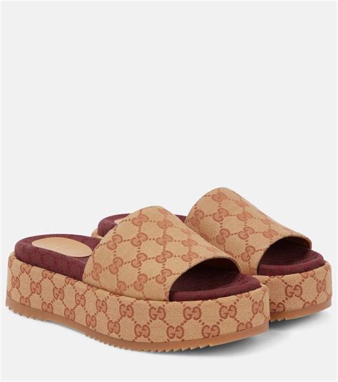 gucci original gg canvas slides women stores|Gucci embellished slides.